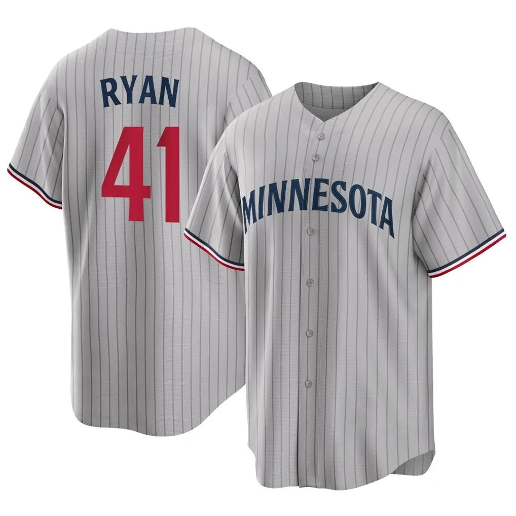 Yuxns M.Twins #41 Joe Ryan Player Gray Game Limited Home Stitched Jerseys