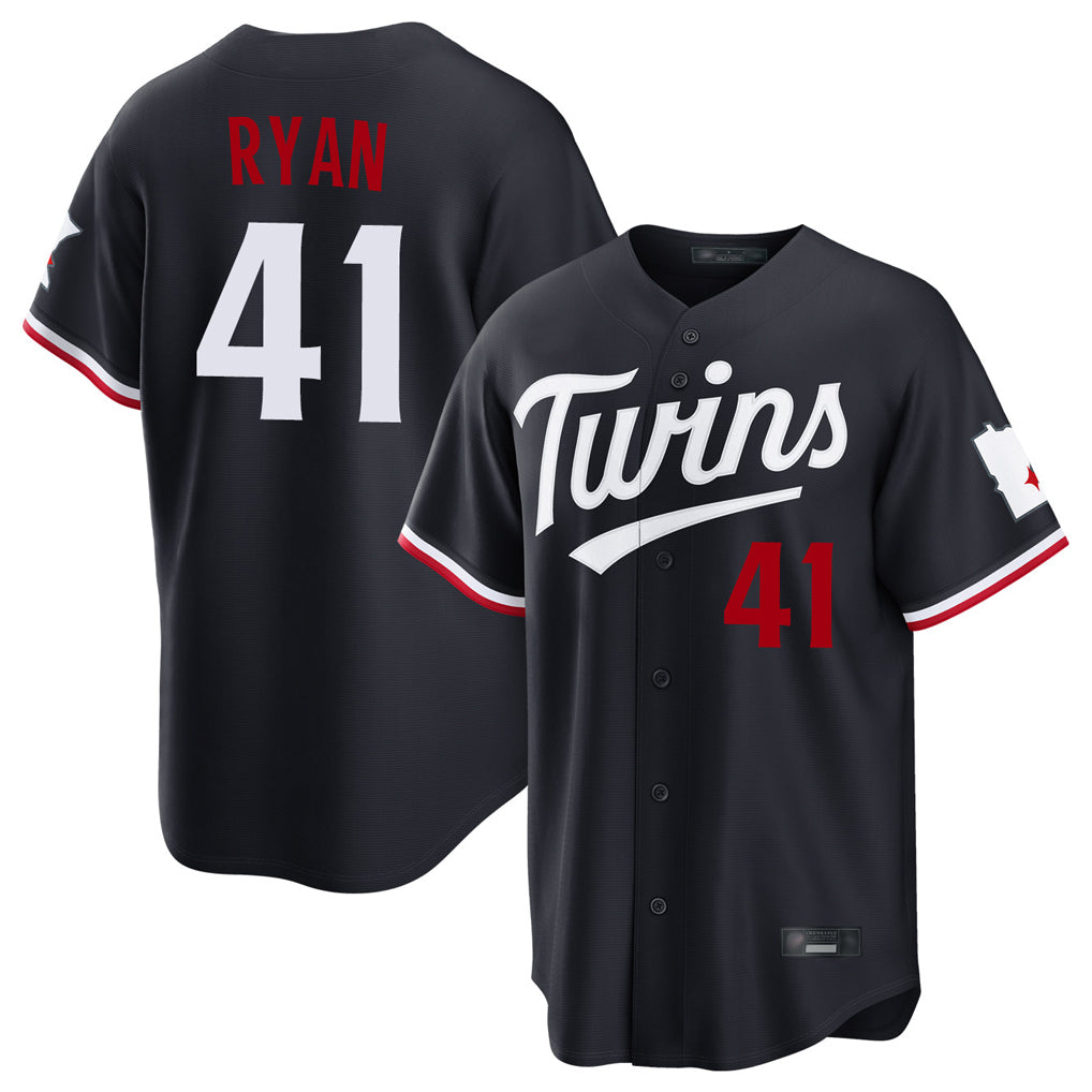 Yuxns M.Twins #41 Joe Ryan Player Navy Home Game Stitched Jerseys
