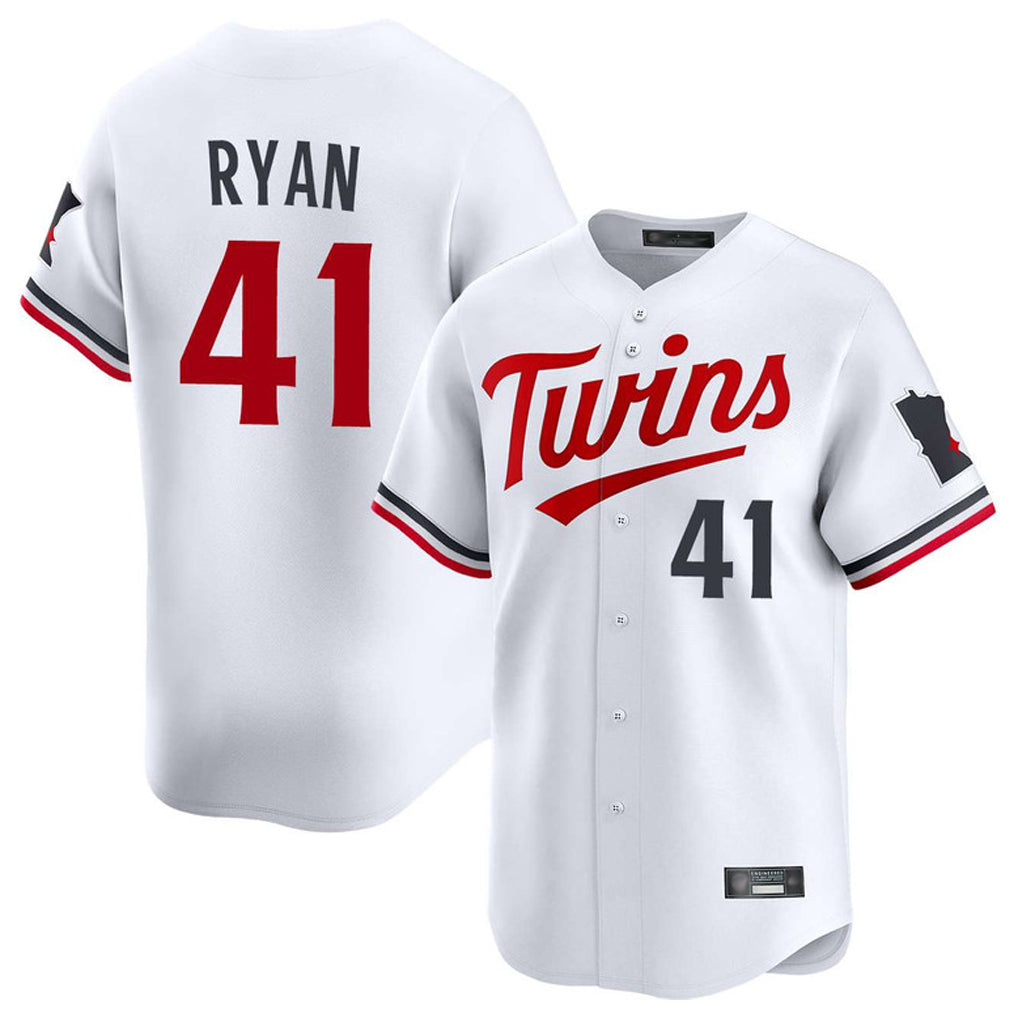 Yuxns M.Twins #41 Joe Ryan Player White Home Limited Stitched Jerseys