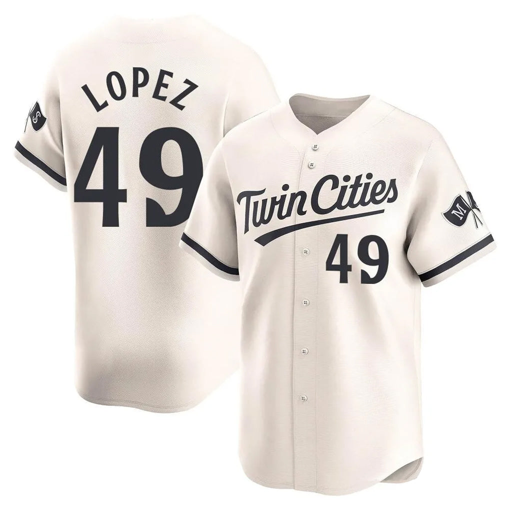 Yuxns M.Twins #49 Pablo Lopez Player Cream Home Limited Stitched Jerseys