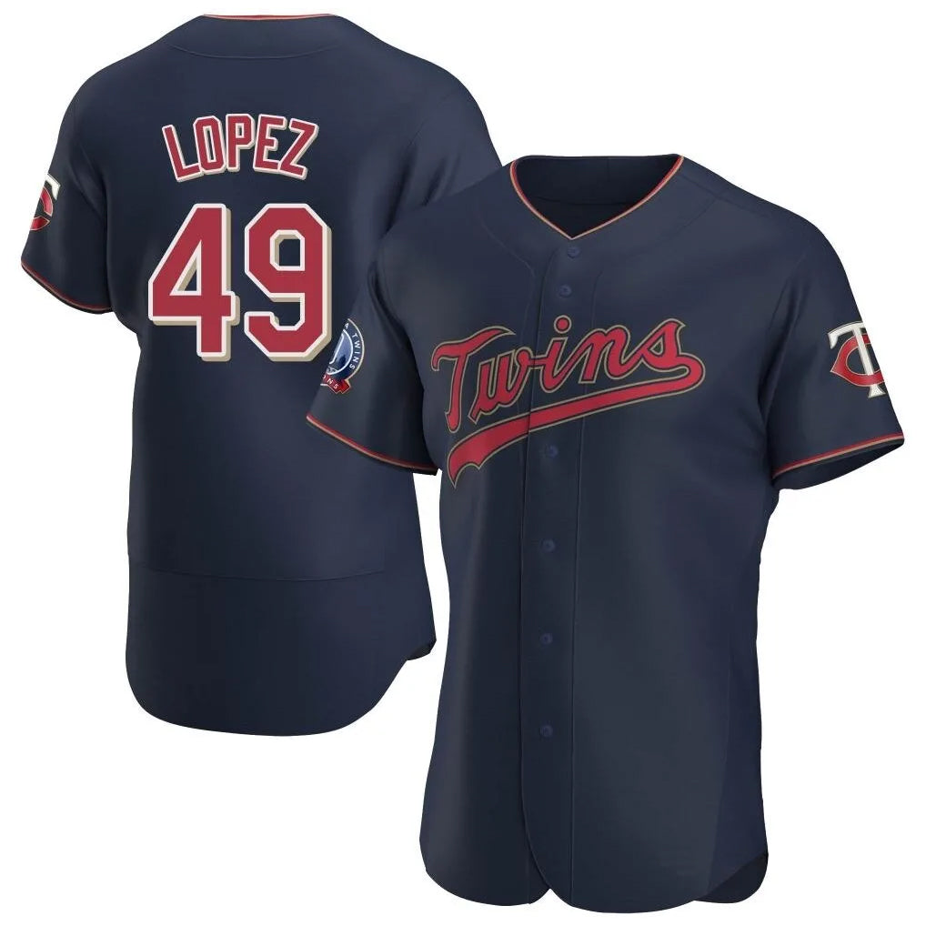 Yuxns M.Twins #49 Pablo Lopez Player Navy 60th Home Limited Elite Stitched Jerseys