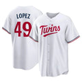 Yuxns M.Twins #49 Pablo Lopez Player White Home Game Stitched Jerseys