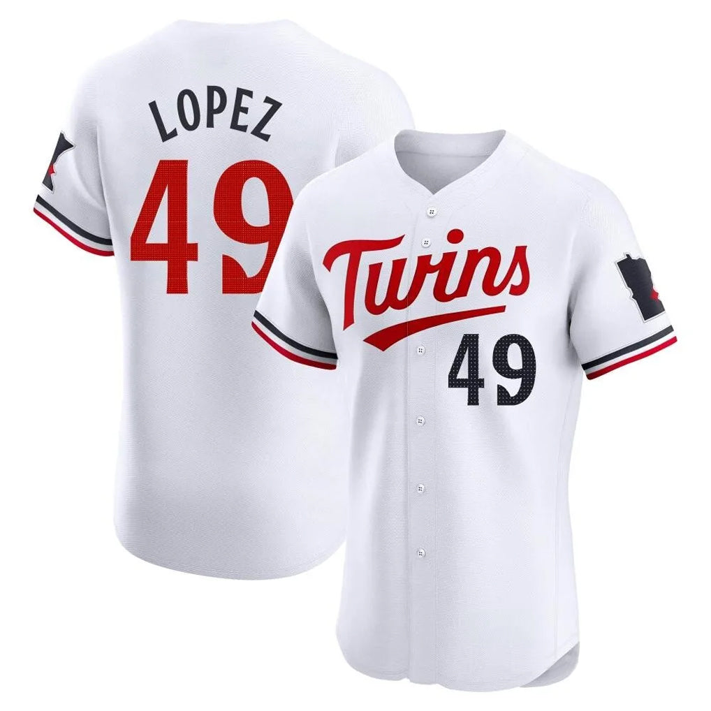 Yuxns M.Twins #49 Pablo Lopez Player White Home Limited Elite Stitched Jerseys