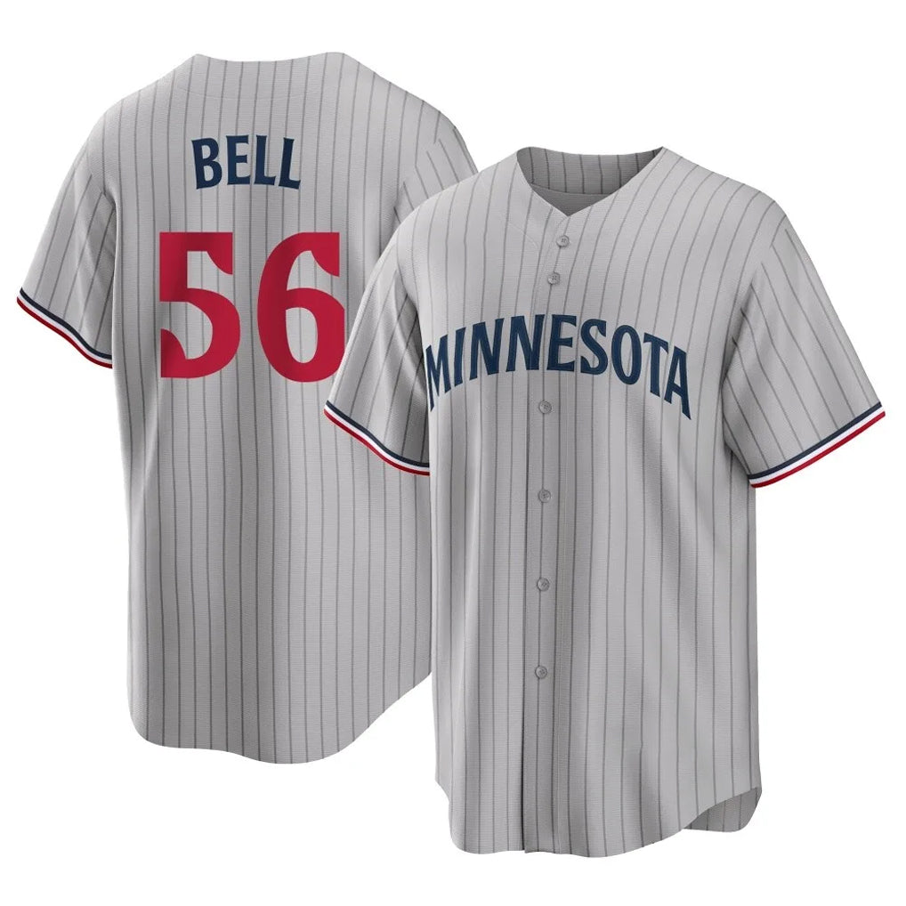 Yuxns M.Twins #56 Josh Bell Player Gray Game Limited Home Stitched Jerseys