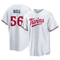 Yuxns M.Twins #56 Josh Bell Player White Home Game Stitched Jerseys