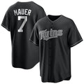 Yuxns M.Twins #7 Joe Mauer Player Black Home Game Stitched Jerseys