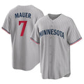 Yuxns M.Twins #7 Joe Mauer Player Gray Game Limited Home Stitched Jerseys