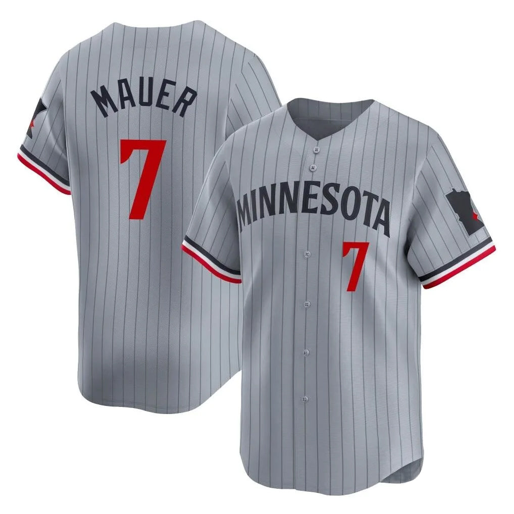 Yuxns M.Twins #7 Joe Mauer Player Gray Home Limited Stitched Jerseys