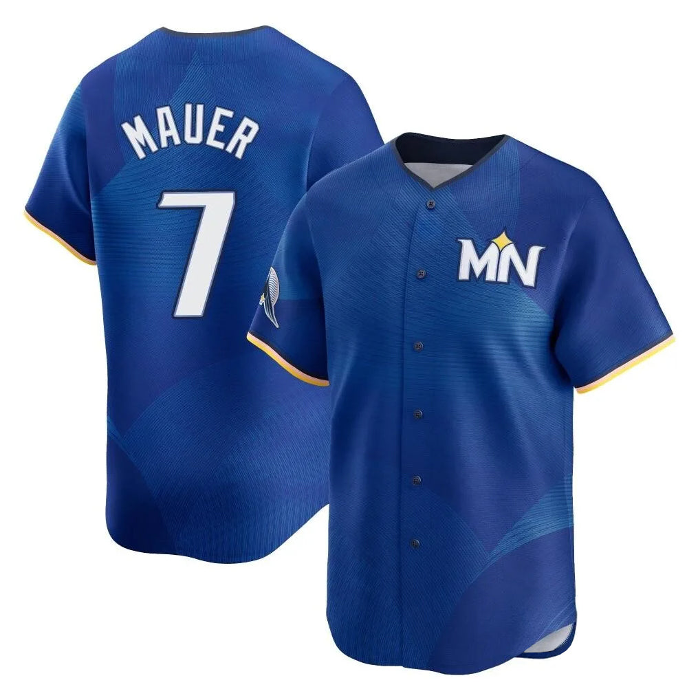 Yuxns M.Twins #7 Joe Mauer Player Royal City Connect Limited Home Stitched Jerseys