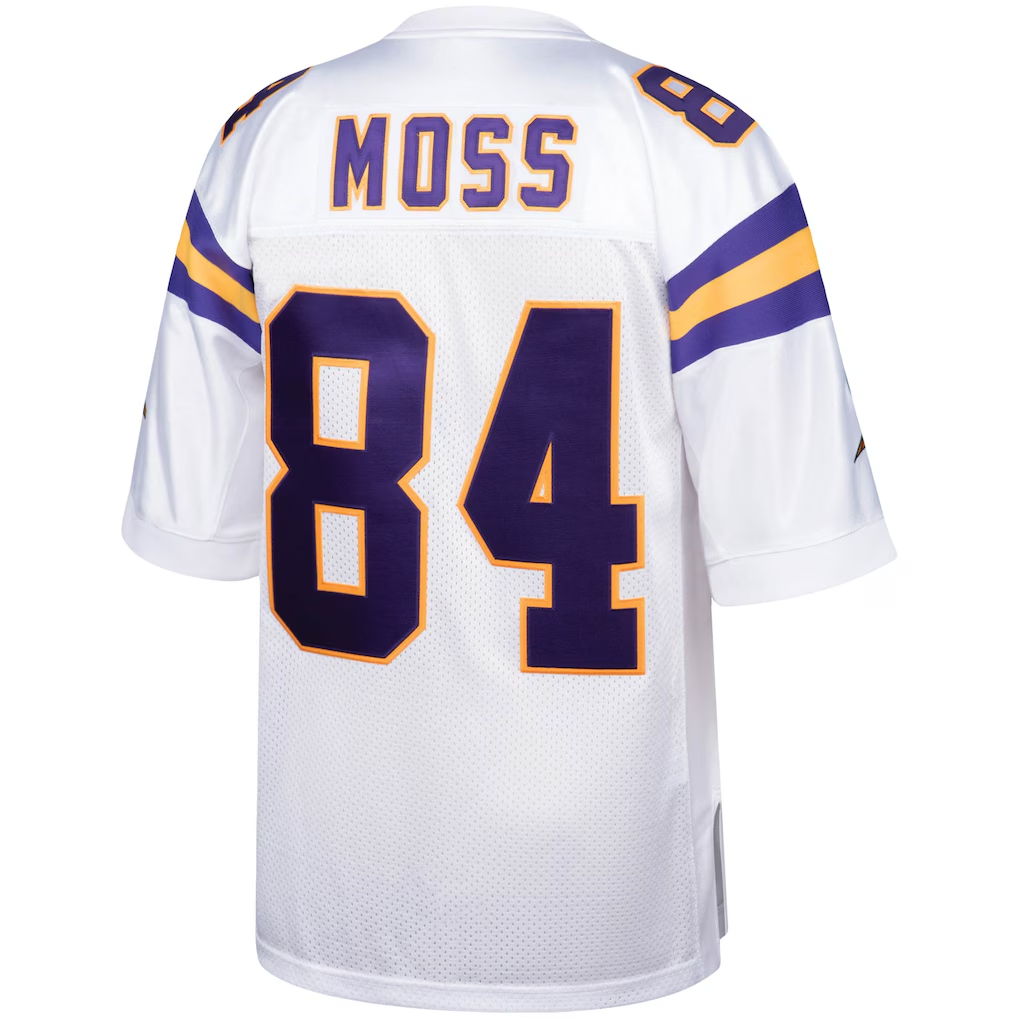 Yuxns M.Vikings 2000 #84 Randy Moss Mitchell & Ness White Authentic Throwback Retired Player Jersey Puhic Game Stitched Jerseys
