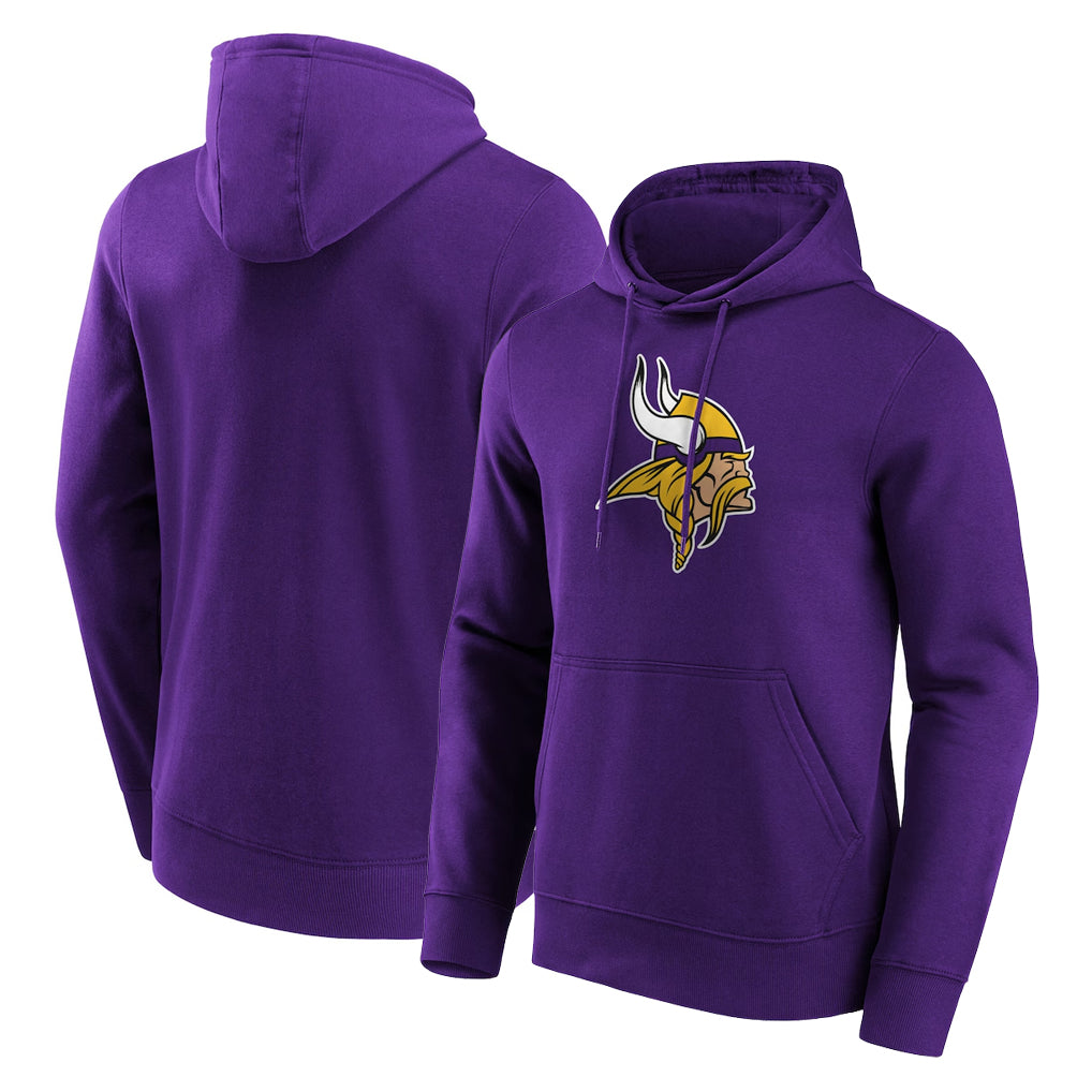 Yuxns M.Vikings Purple LOGO Pullover Hoodies Home Game Blank Player Stitched Jerseys