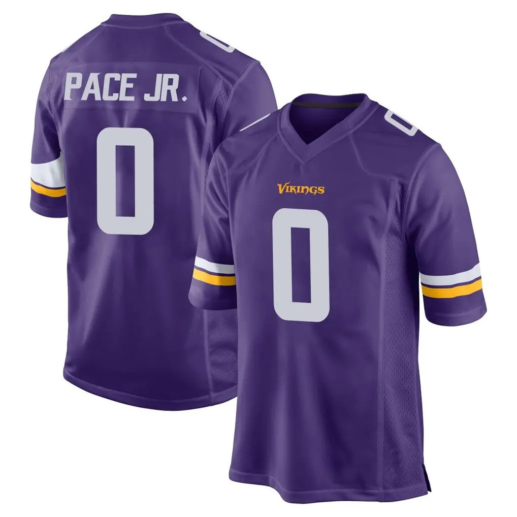 Yuxns M.Vikings #0 Ivan Pace Jr. Player Purple Home Game Stitched Jerseys