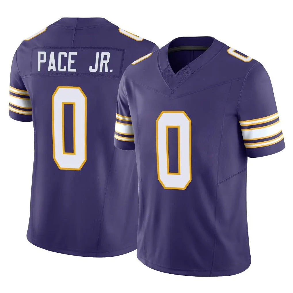 Yuxns M.Vikings #0 Ivan Pace Jr. Player Purple Limited Classic Vapor F.U.S.E. Home Game Stitched Jerseys