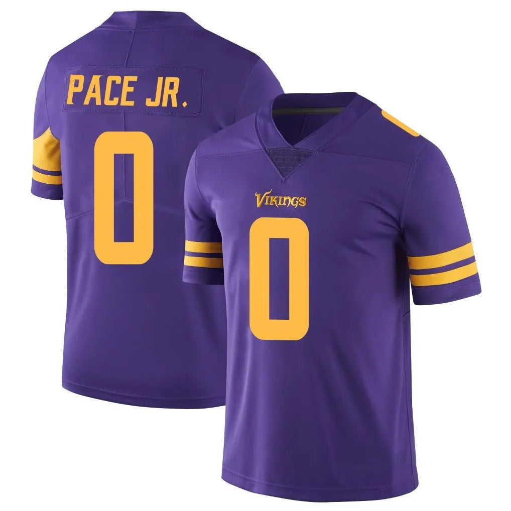 Yuxns M.Vikings #0 Ivan Pace Jr. Player Purple Limited Color Rush Home Game Stitched Jerseys