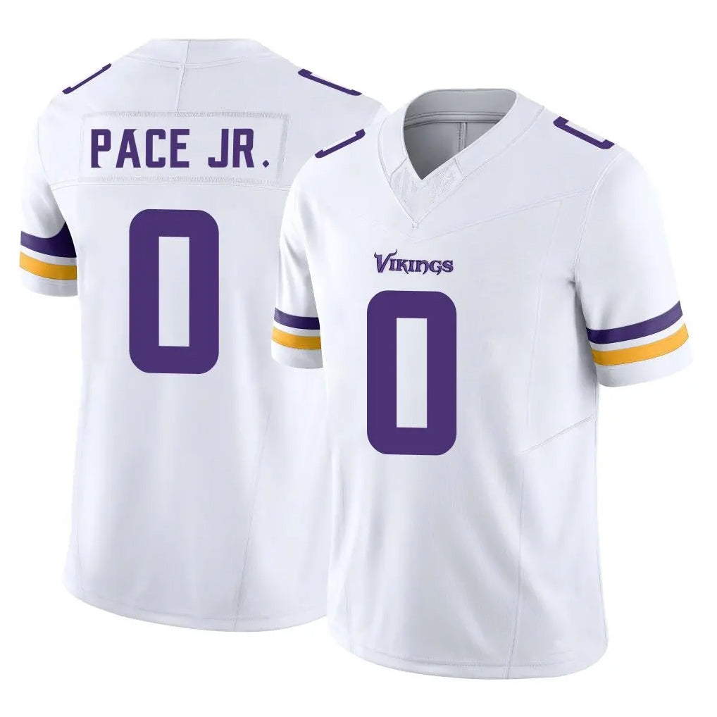 Yuxns M.Vikings #0 Ivan Pace Jr. Player White Limited Vapor F.U.S.E. Home Game Stitched Jerseys