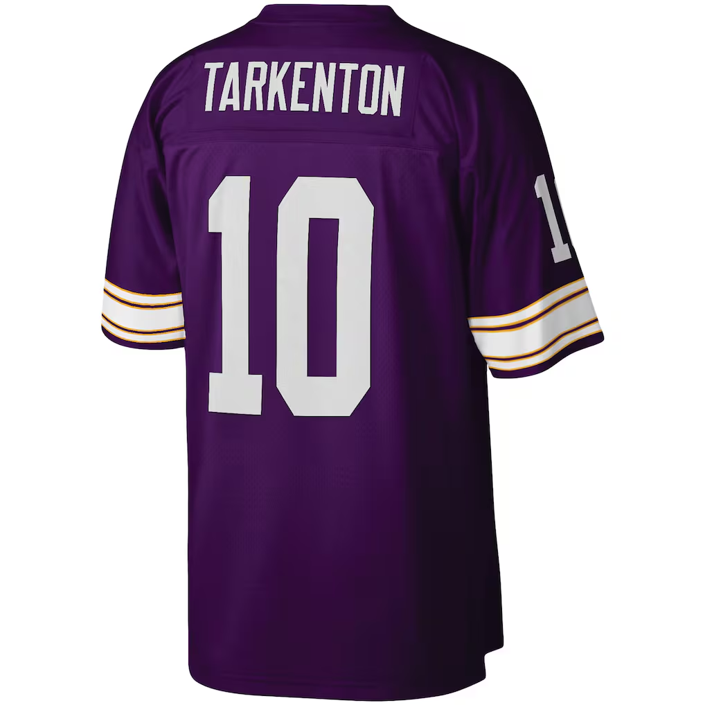 Yuxns M.Vikings #10 Fran Tarkenton Mitchell & Ness Purple Legacy Replica Stitched Jerseys