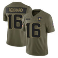 Yuxns M.Vikings #16 Will Reichard Player Olive 2025 Salute To Service Limited Game Stitched Jerseys