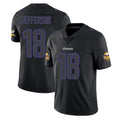 Yuxns M.Vikings #18 Justin Jefferson Player Black Impact LImited Home Game Stitched Jerseys