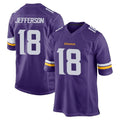 Yuxns M.Vikings #18 Justin Jefferson Player Purple Home Game Stitched Jerseys