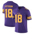Yuxns M.Vikings #18 Justin Jefferson Player Purple Limited Color Rush Home Game Stitched Jerseys