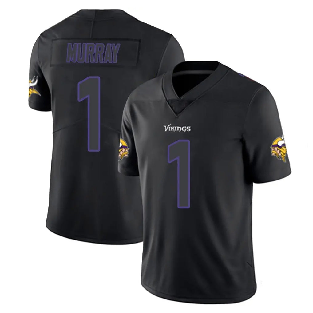 Yuxns M.Vikings #1 Kyler Murray Player Black Impact LImited Home Game Stitched Jerseys