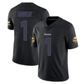 Yuxns M.Vikings #1 Kyler Murray Player Black Impact LImited Home Game Stitched Jerseys