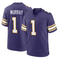 Yuxns M.Vikings #1 Kyler Murray Player Purple Classic Home Game Stitched Jerseys