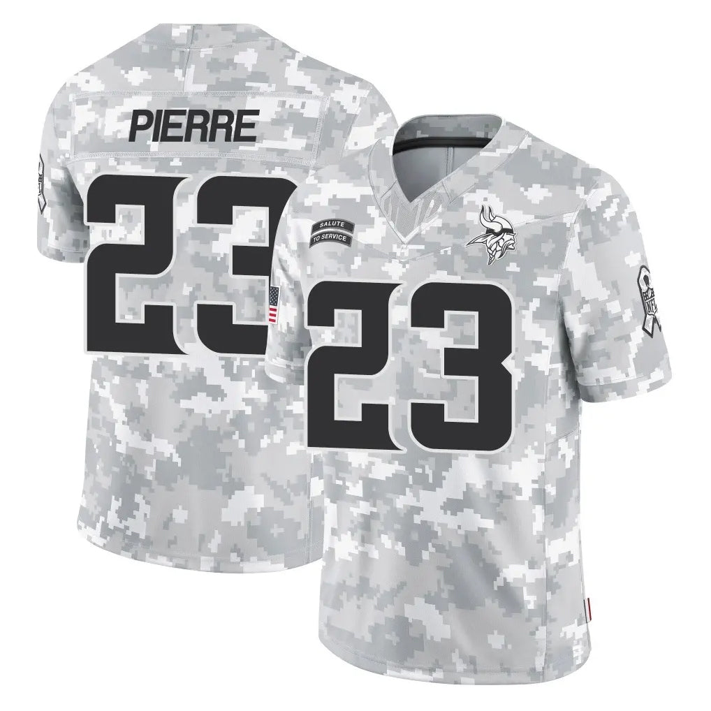Yuxns M.Vikings #23 James Pierre Player Arctic Camo Salute To Service Limited Game Stitched Jerseys
