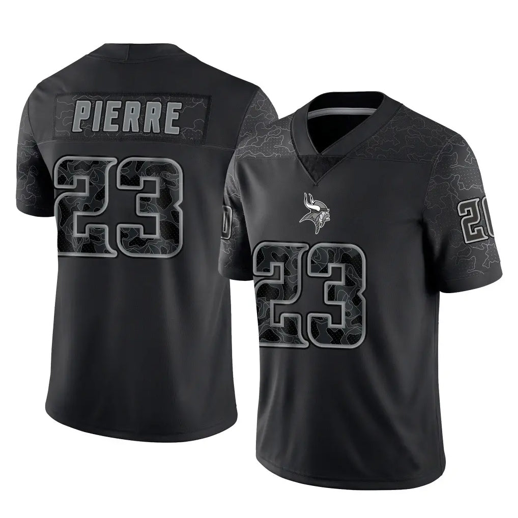Yuxns M.Vikings #23 James Pierre Player Black Reflective LImited Home Game Stitched Jerseys