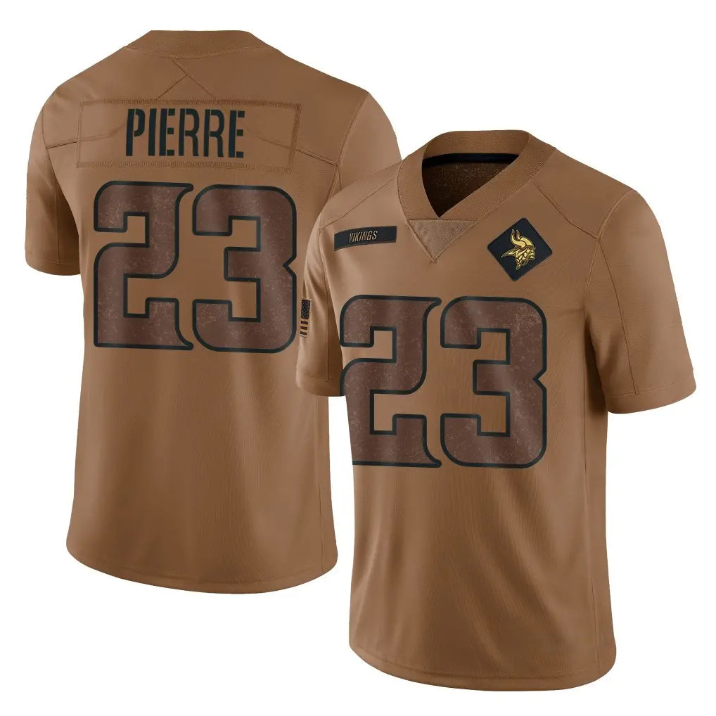 Yuxns M.Vikings #23 James Pierre Player Brown Salute To Service Limited Stitched Jerseys