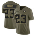 Yuxns M.Vikings #23 James Pierre Player Olive 2025 Salute To Service Limited Game Stitched Jerseys