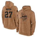 Yuxns M.Vikings #27 Jordan Mason Player Brown Salute to Service Pullover Hoodies Limited Game Stitched Jerseys