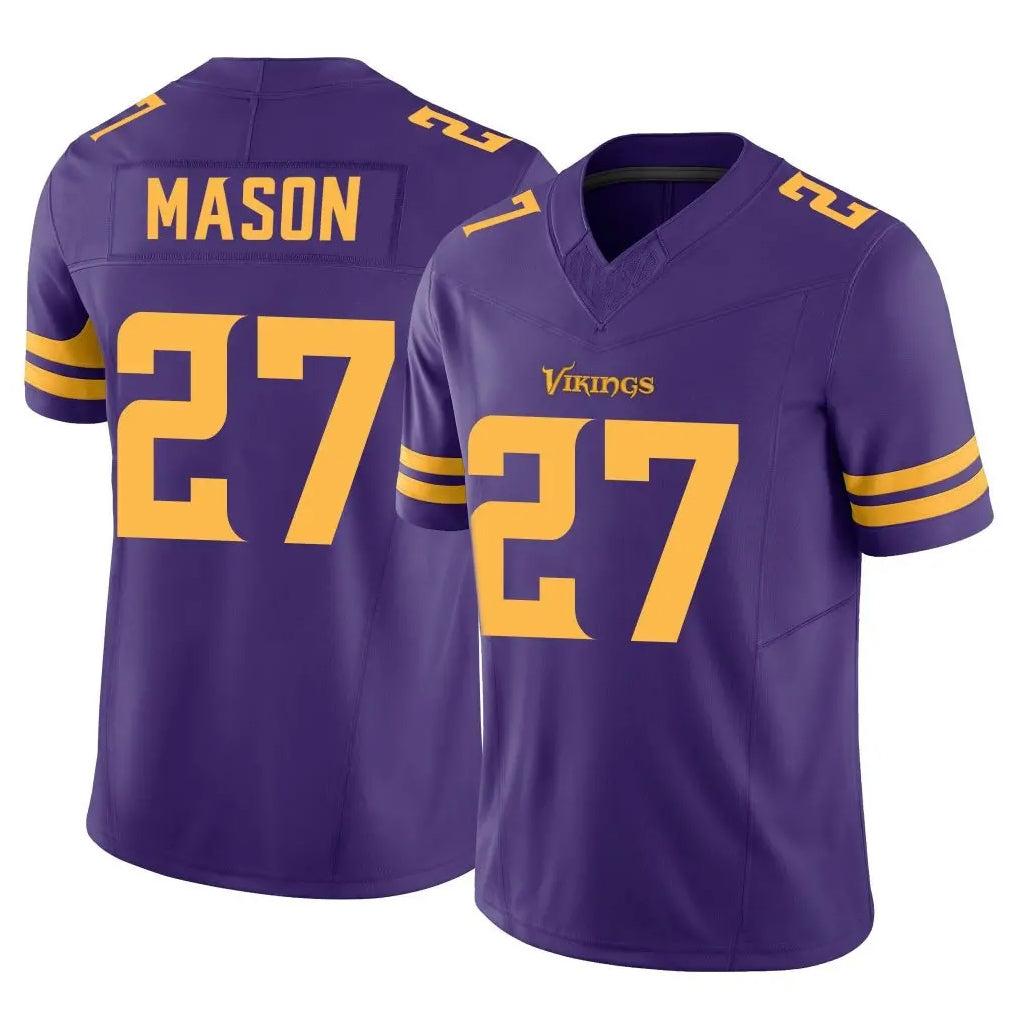Yuxns M.Vikings #27 Jordan Mason Player Purple Limited Alternate Vapor F.U.S.E. Home Game Stitched Jerseys