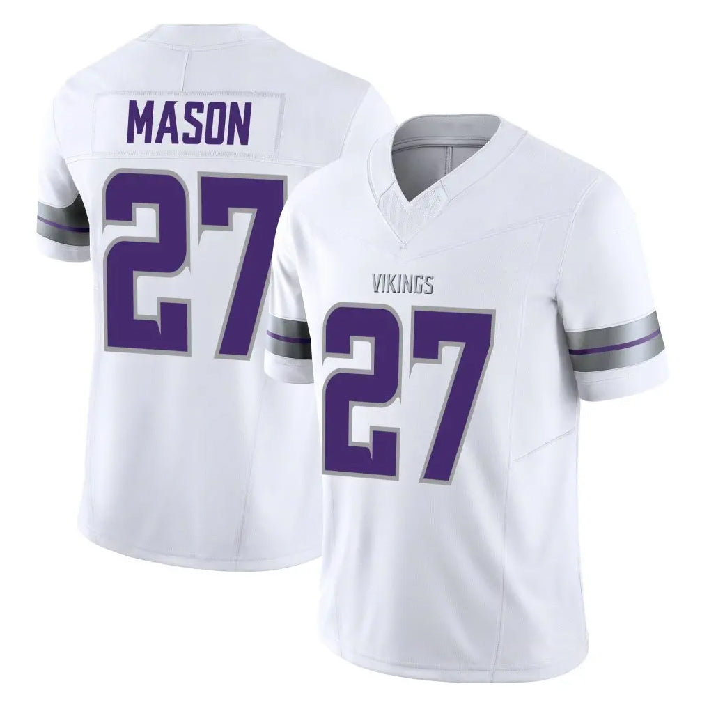 Yuxns M.Vikings #27 Jordan Mason Player White Limited Alternate Vapor F.U.S.E. Home Game Stitched Jerseys