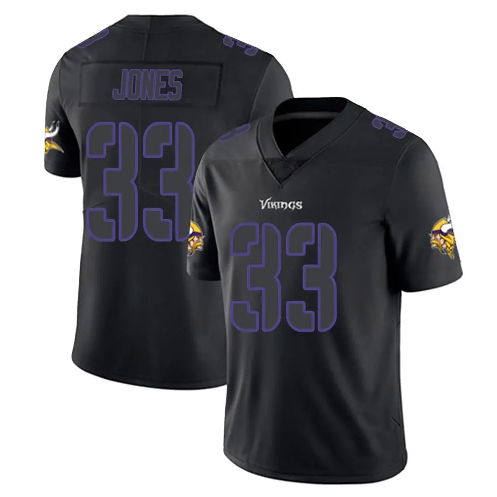 Yuxns M.Vikings #33 Aaron Jones Sr. Player Black Impact LImited Home Game Stitched Jerseys