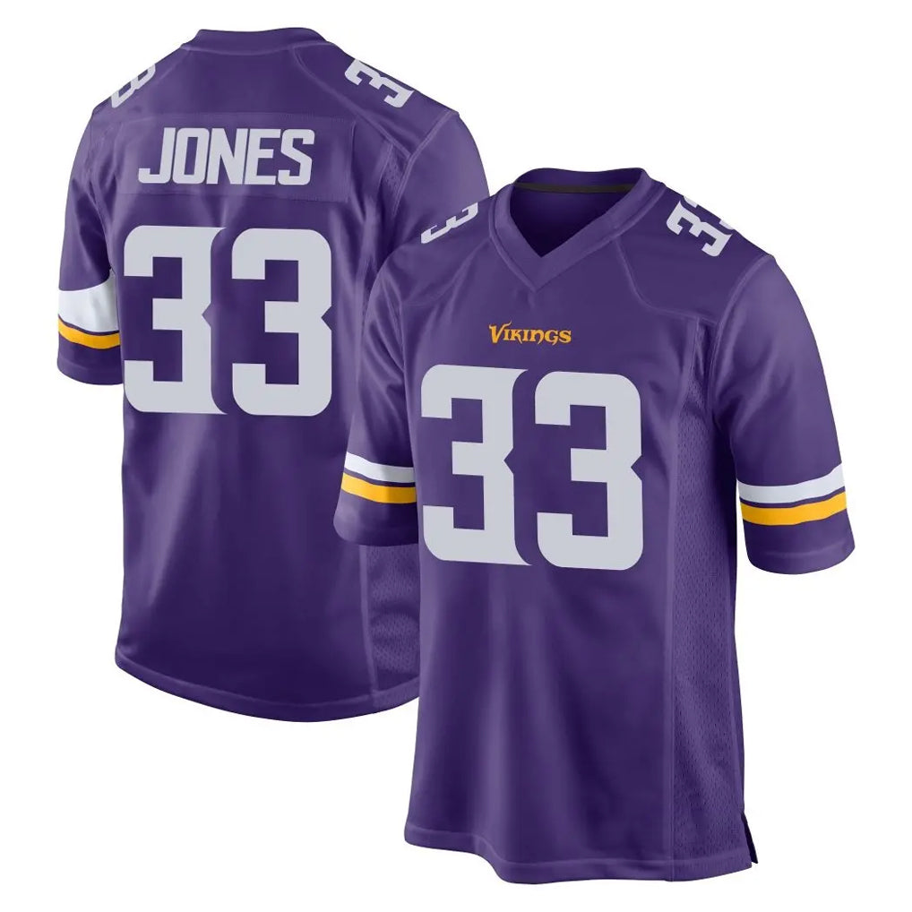 Yuxns M.Vikings #33 Aaron Jones Sr. Player Purple Home Game Stitched Jerseys