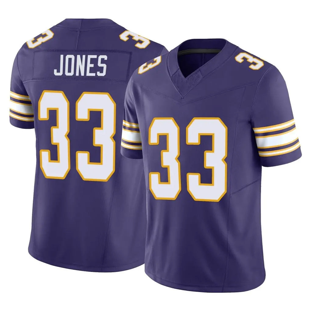 Yuxns M.Vikings #33 Aaron Jones Sr. Player Purple Limited Classic Vapor F.U.S.E. Home Game Stitched Jerseys