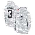 Yuxns M.Vikings #3 Jordan Addison Player Arctic Camo Salute to Service Pullover Hoodies Limited Game Stitched Jerseys