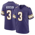 Yuxns M.Vikings #3 Jordan Addison Player Purple Classic Home Game Stitched Jerseys