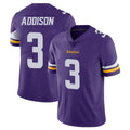 Yuxns M.Vikings #3 Jordan Addison Player Purple Limited Vapor Untouchable Home Game Stitched Jerseys
