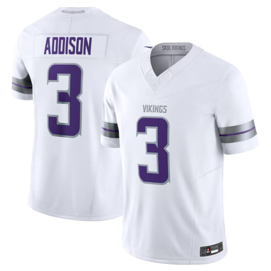Yuxns MN.Vikings #3 Jordan Addison White Alternate Vapor F.U.S.E. Limited Jersey American Stitched Jerseys