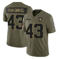 Yuxns M.Vikings #43 Andrew Van Ginkel Player Olive 2025 Salute To Service Limited Game Stitched Jerseys