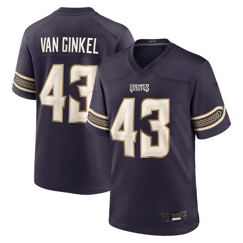Yuxns M.Vikings #43 Andrew Van Ginkel Purple 2026 Rivalries Collection Game Stitched Jerseys