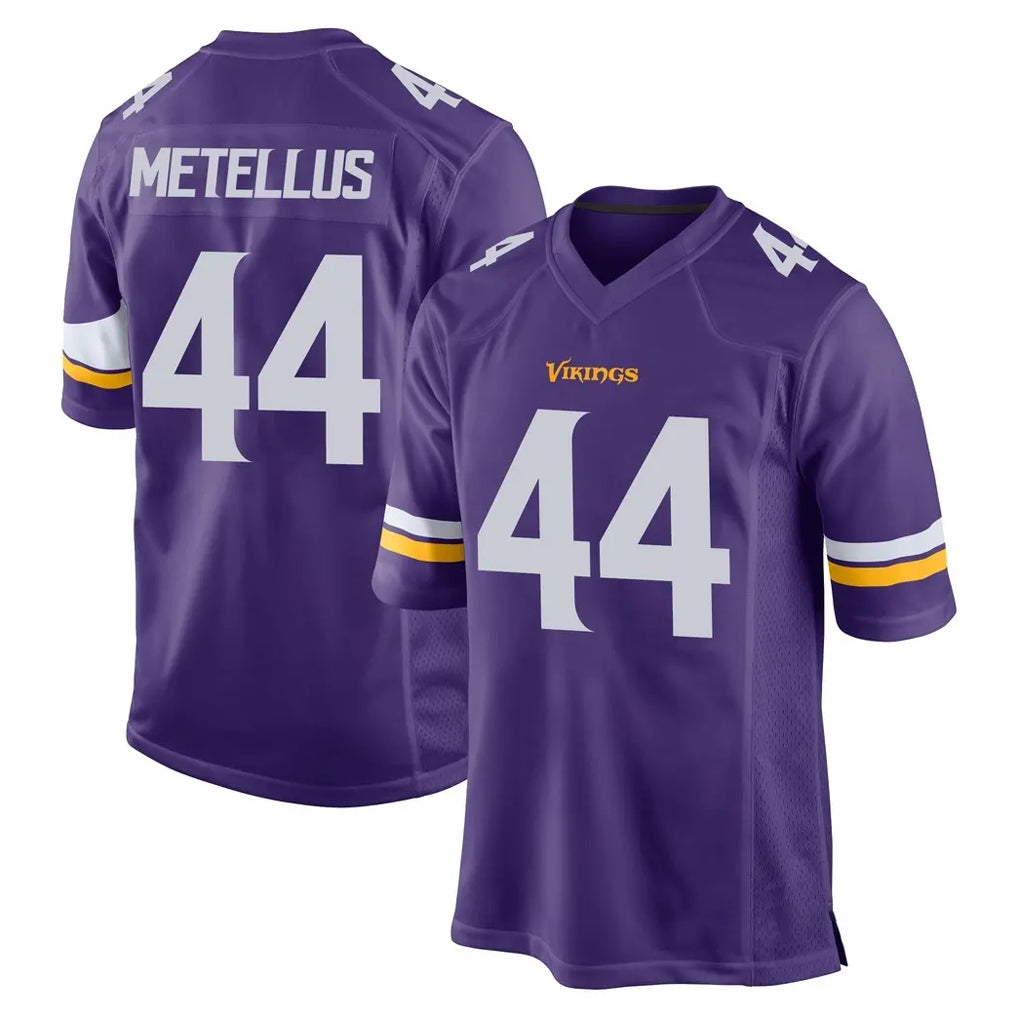 Yuxns M.Vikings #44 Josh Metellus Player Purple Home Game Stitched Jerseys