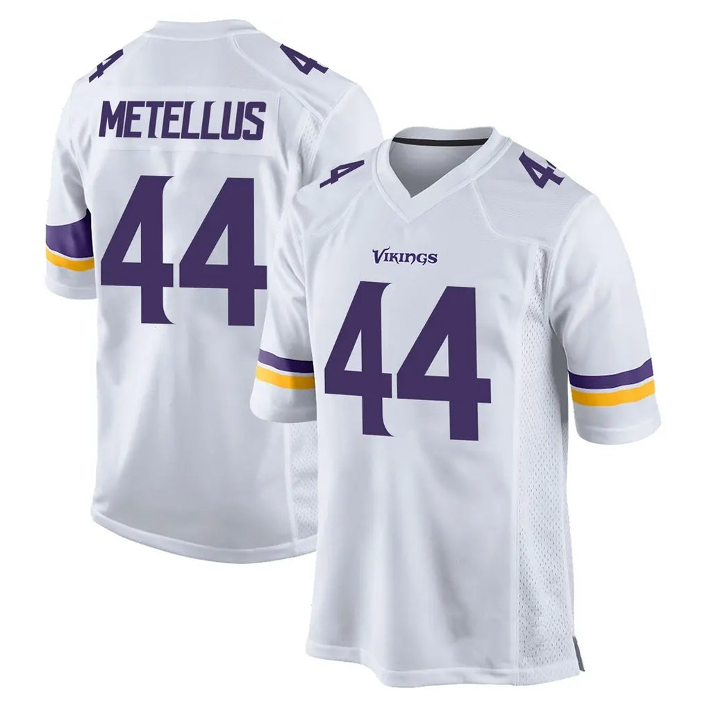 Yuxns M.Vikings #44 Josh Metellus Player White Home Game Stitched Jerseys