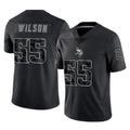 Yuxns M.Vikings #55 Eric Wilson Player Black Reflective LImited Home Game Stitched Jerseys