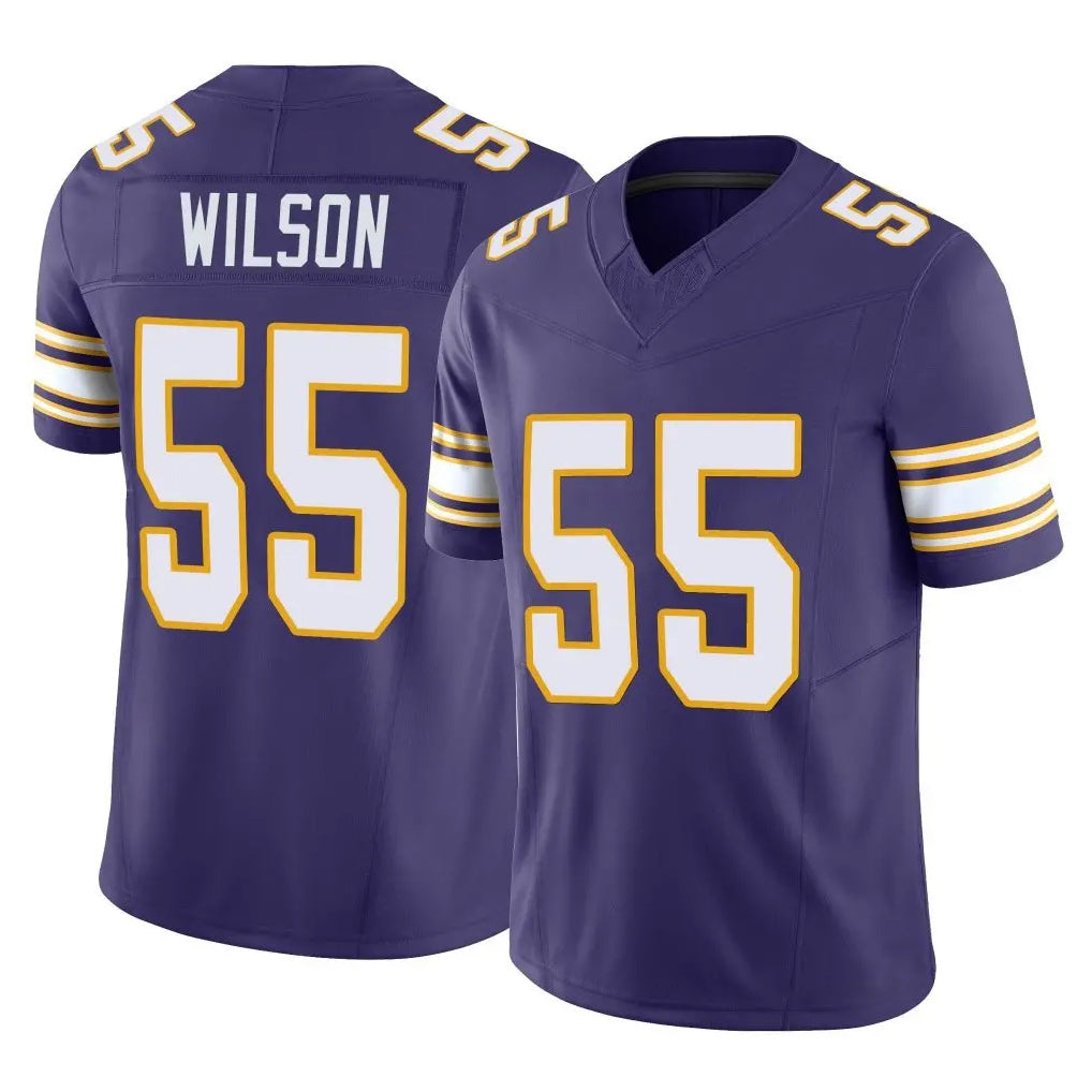 Yuxns M.Vikings #55 Eric Wilson Player Purple Limited Classic Vapor F.U.S.E. Home Game Stitched Jerseys