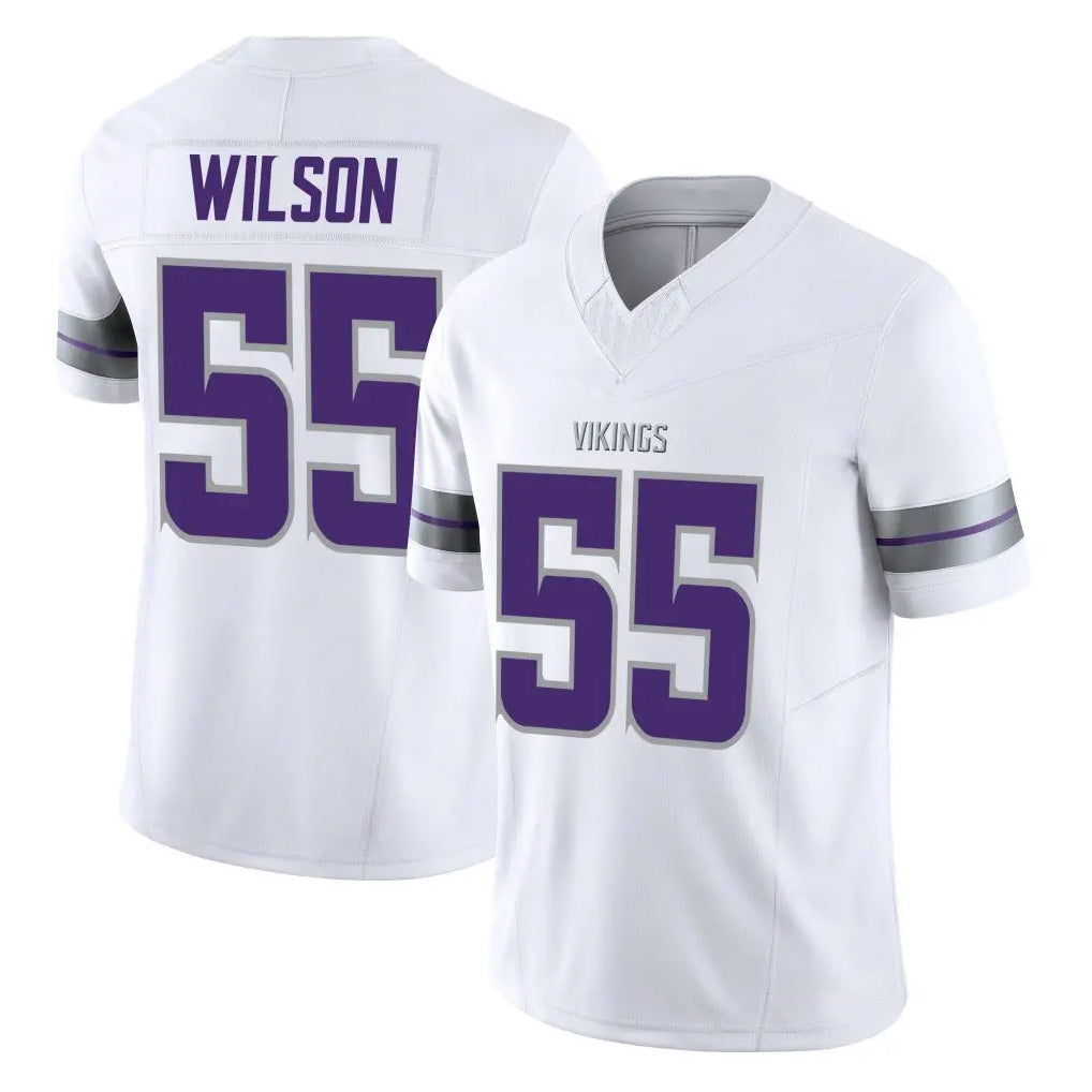 Yuxns M.Vikings #55 Eric Wilson Player White Limited Alternate Vapor F.U.S.E. Home Game Stitched Jerseys