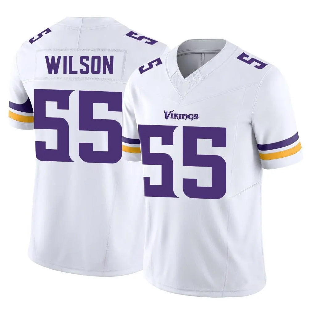 Yuxns M.Vikings #55 Eric Wilson Player White Limited Vapor F.U.S.E. Home Game Stitched Jerseys