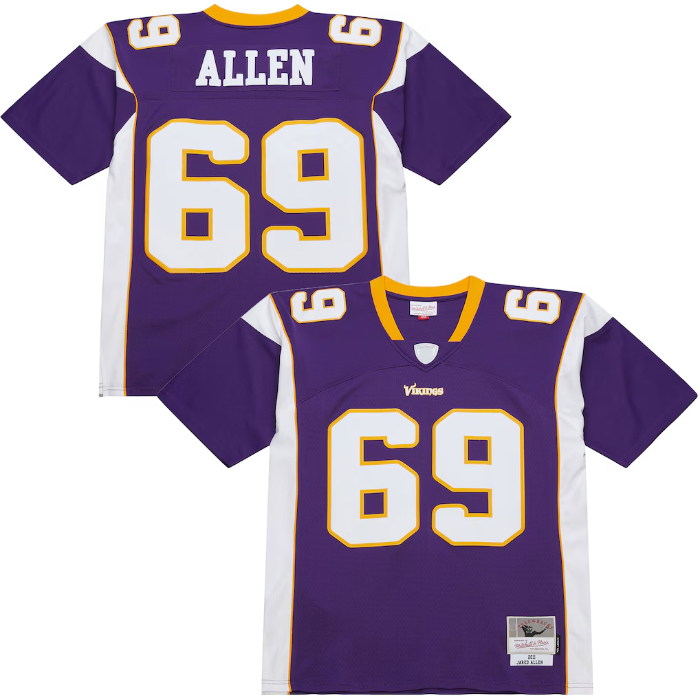 Yuxns M.Vikings #69 Jared Allen Mitchell & Ness Purple 2011 Legacy Replica Stitched Jerseys